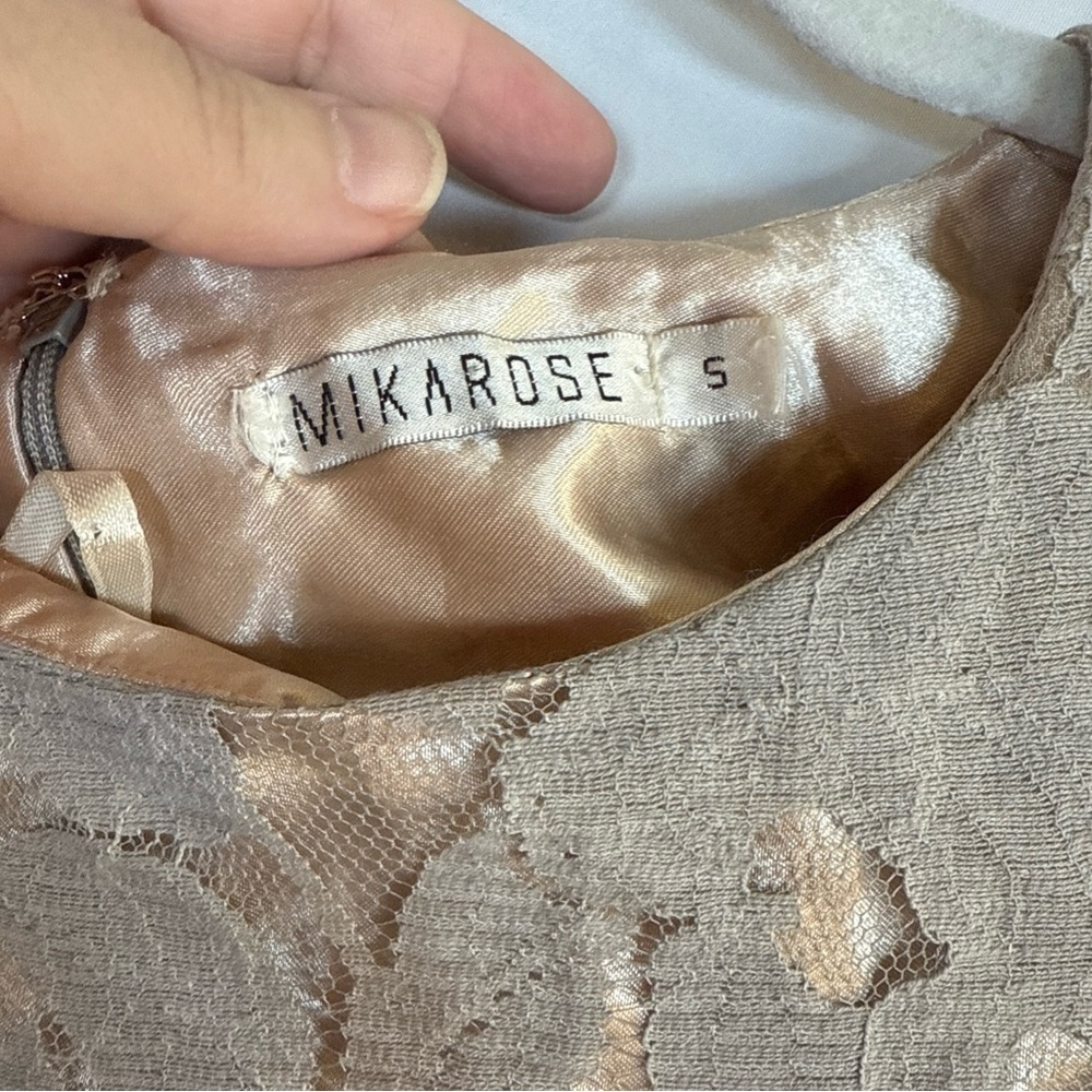 Mikarose Gray Lace Short Sleeve Dress Size Small Preowned - Picture 14 of 15